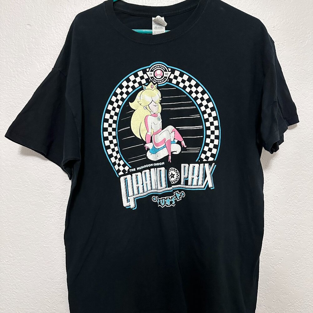 Vintage Mario Kart Mushroom Kingdom Grand Prix Peach Mens L T Shirt 1992 Raceway